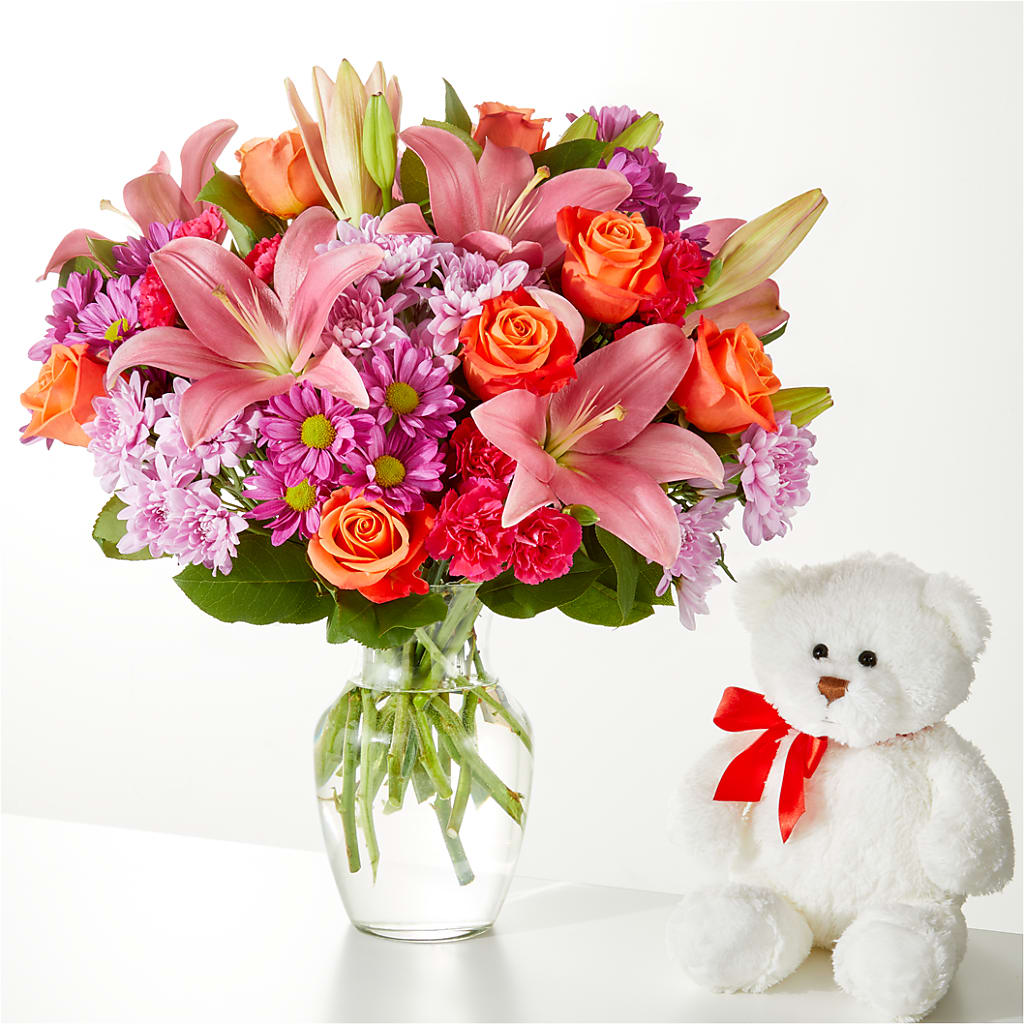One and Only Bouquet and Bear Bundle – Downtown Florist And Tea, Doerun GA