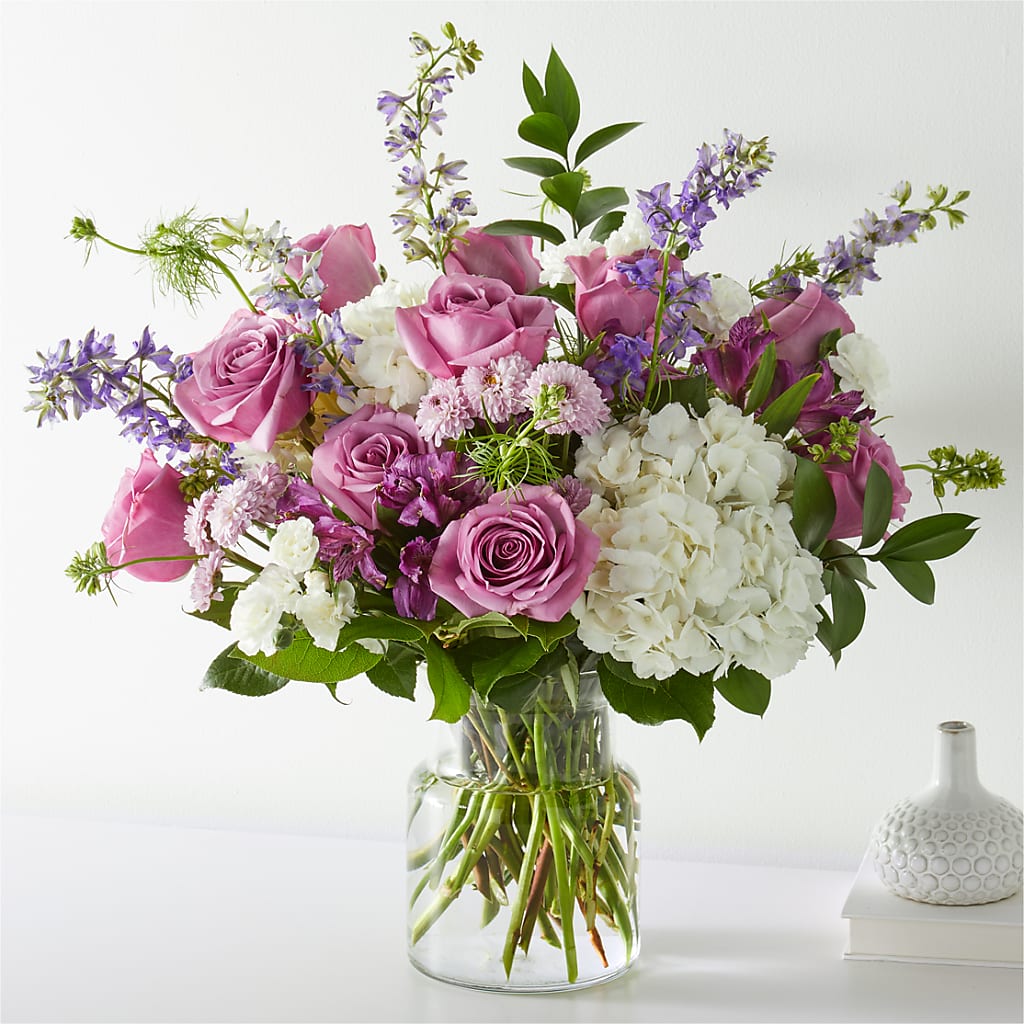 Violet Caress Bouquet – Downtown Florist And Tea, Doerun GA