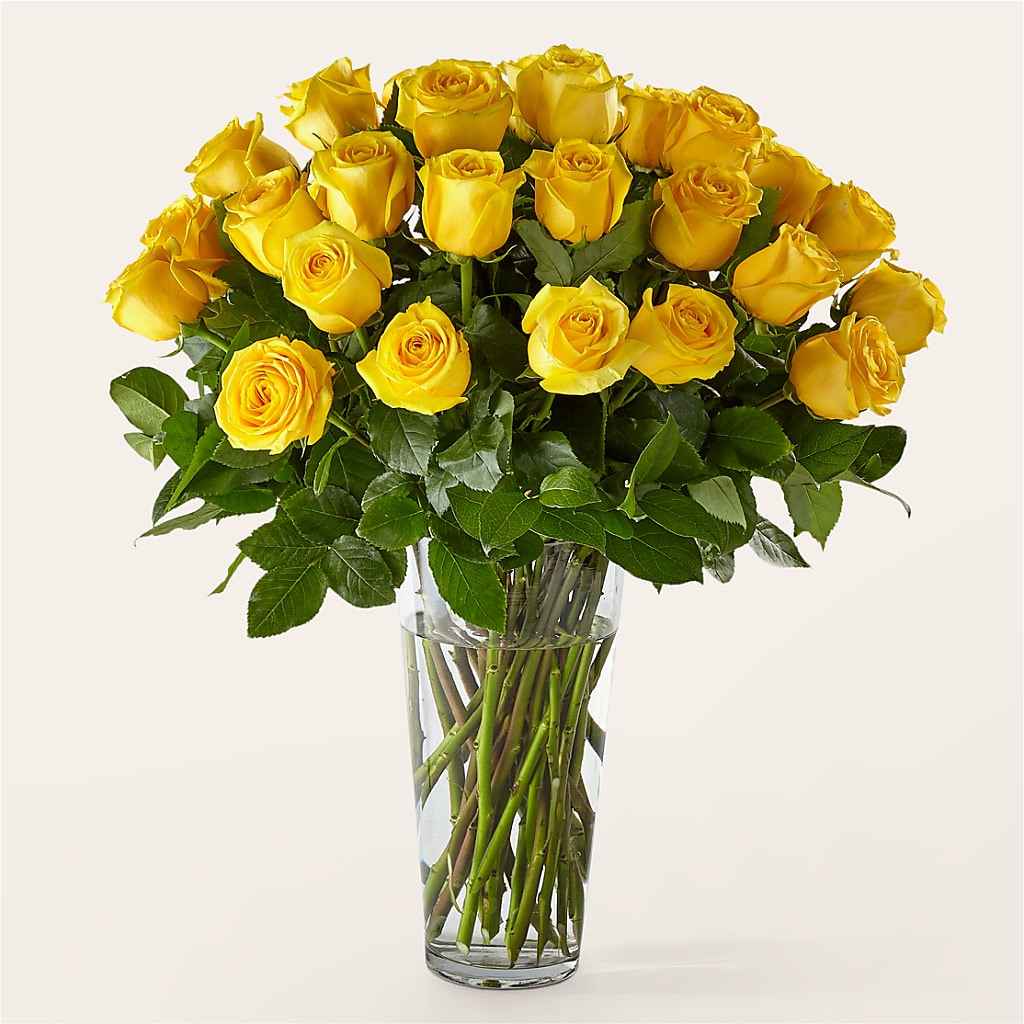 Long Stem Yellow Rose Bouquet – Downtown Florist And Tea, Doerun GA