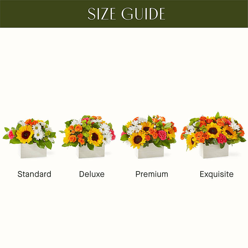 Sun-drenched Blooms Box Bouquet – Downtown Florist And Tea, Doerun GA