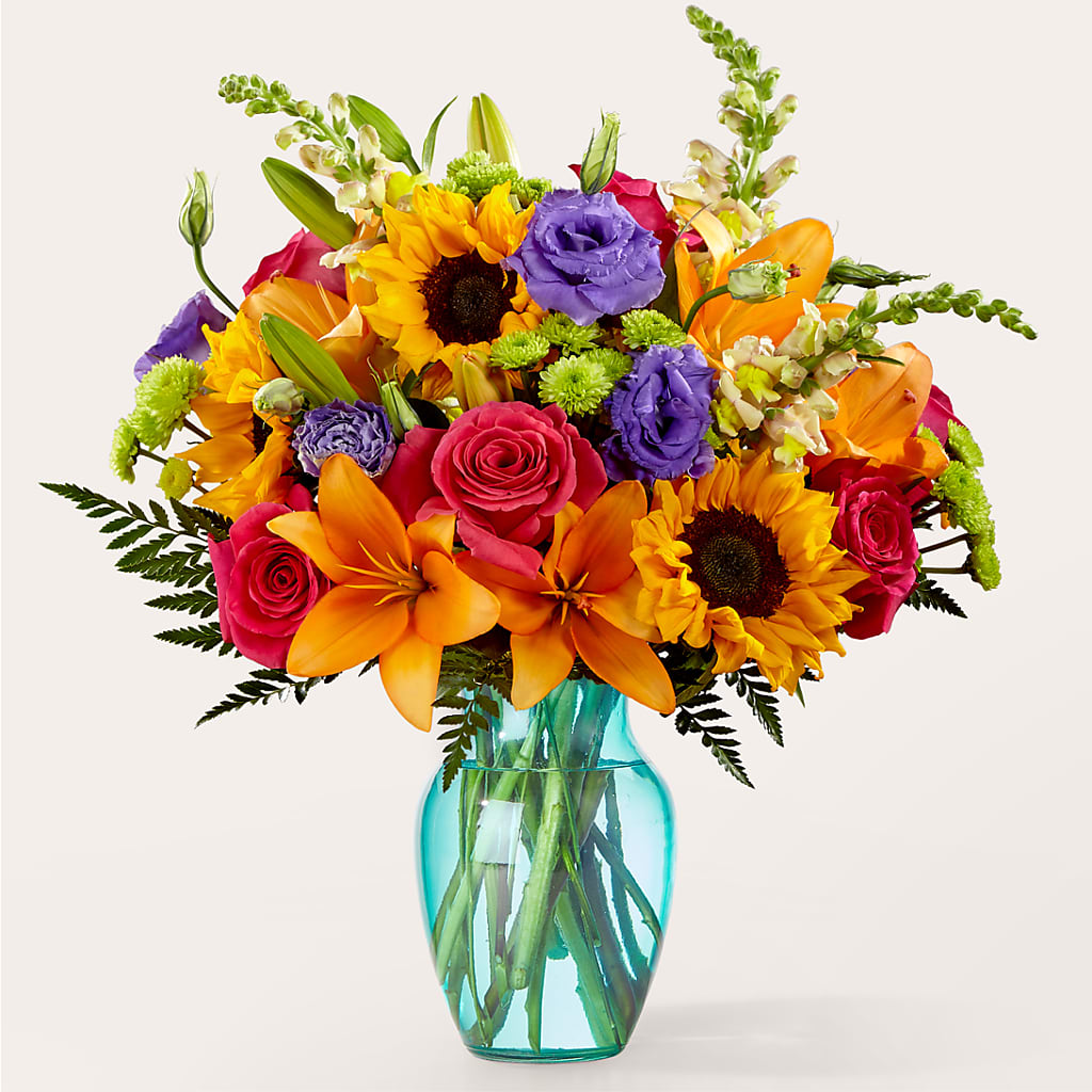 Double Rainbow Bouquet – Downtown Florist And Tea, Doerun GA