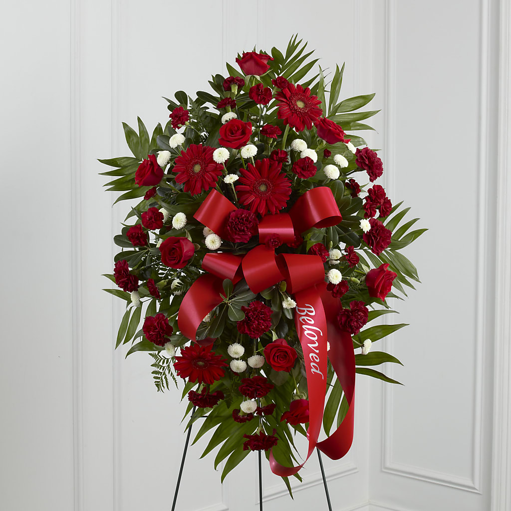 Treasured Memories Standing Spray – Downtown Florist And Tea, Doerun GA