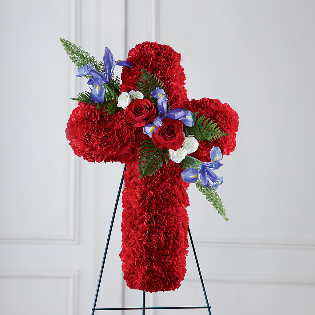 Faithful Hero Floral Cross – Downtown Florist And Tea, Doerun GA