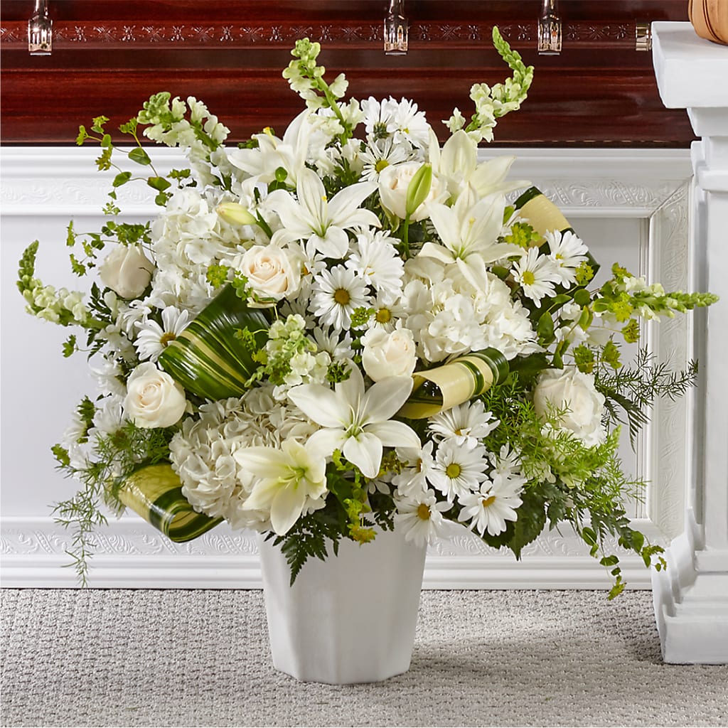 Thoughts of Tranquility Floor Basket – Downtown Florist And Tea, Doerun GA
