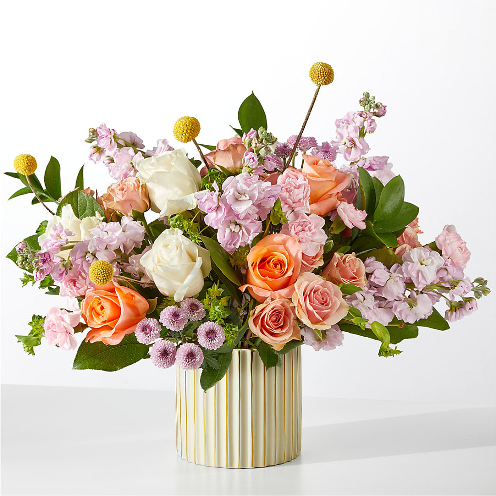 French Market Bouquet with Ivory Vase – Downtown Florist And Tea, Doerun GA