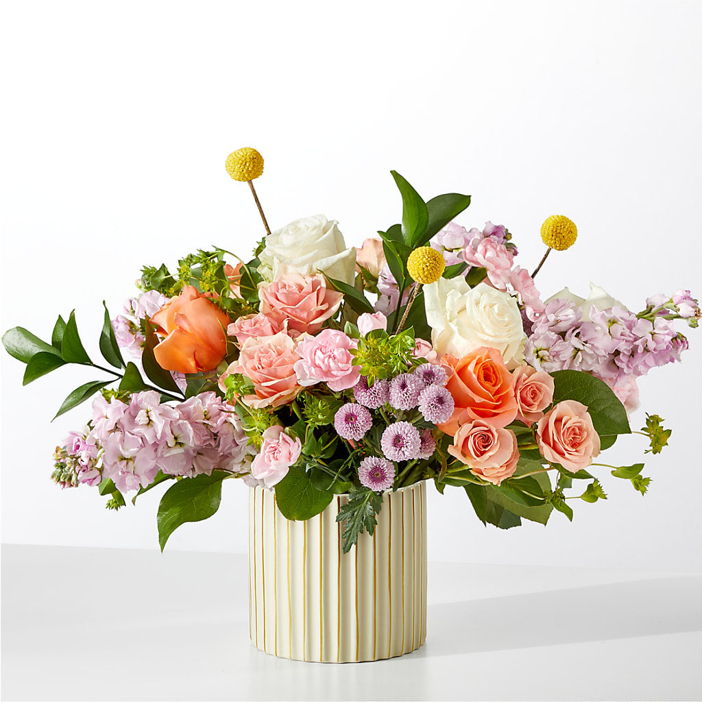 French Market Bouquet with Ivory Vase – Downtown Florist And Tea, Doerun GA