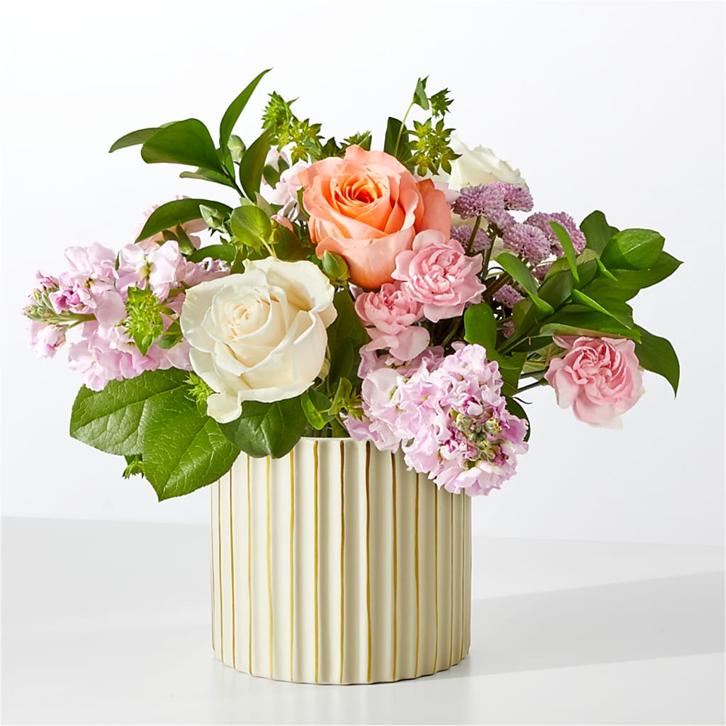 French Market Bouquet with Ivory Vase – Downtown Florist And Tea, Doerun GA