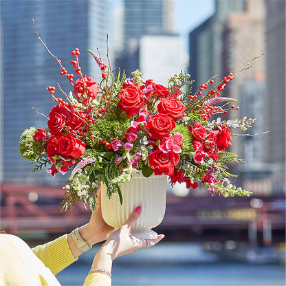Big Red Bow Bouquet –  Downtown Florist And Tea, Doerun GA