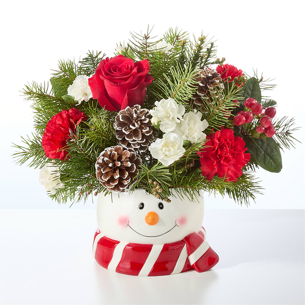 Jolly Snowman Bouquet –  Downtown Florist And Tea, Doerun GA