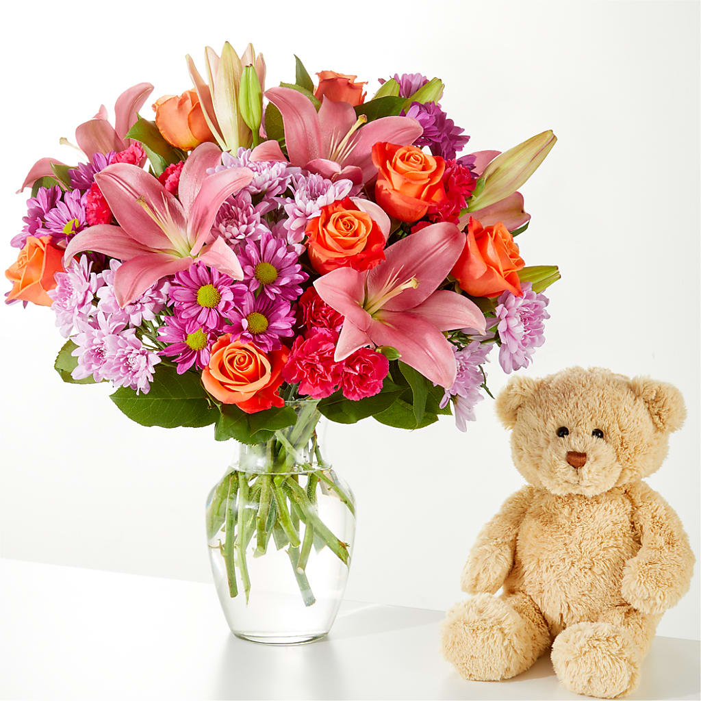 One and Only Bouquet and Bear Bundle –  Downtown Florist And Tea, Doerun GA