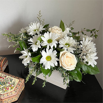 Fresh Linen Box Bouquet –  Downtown Florist And Tea, Doerun GA