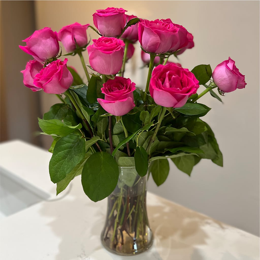 Long Stem Pink Rose Bouquet –  Downtown Florist And Tea, Doerun GA