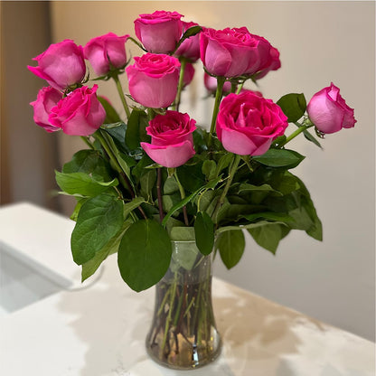 Long Stem Pink Rose Bouquet –  Downtown Florist And Tea, Doerun GA