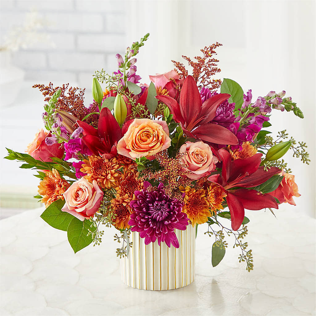 Burgundy Landscape Bouquet –  Downtown Florist And Tea, Doerun GA