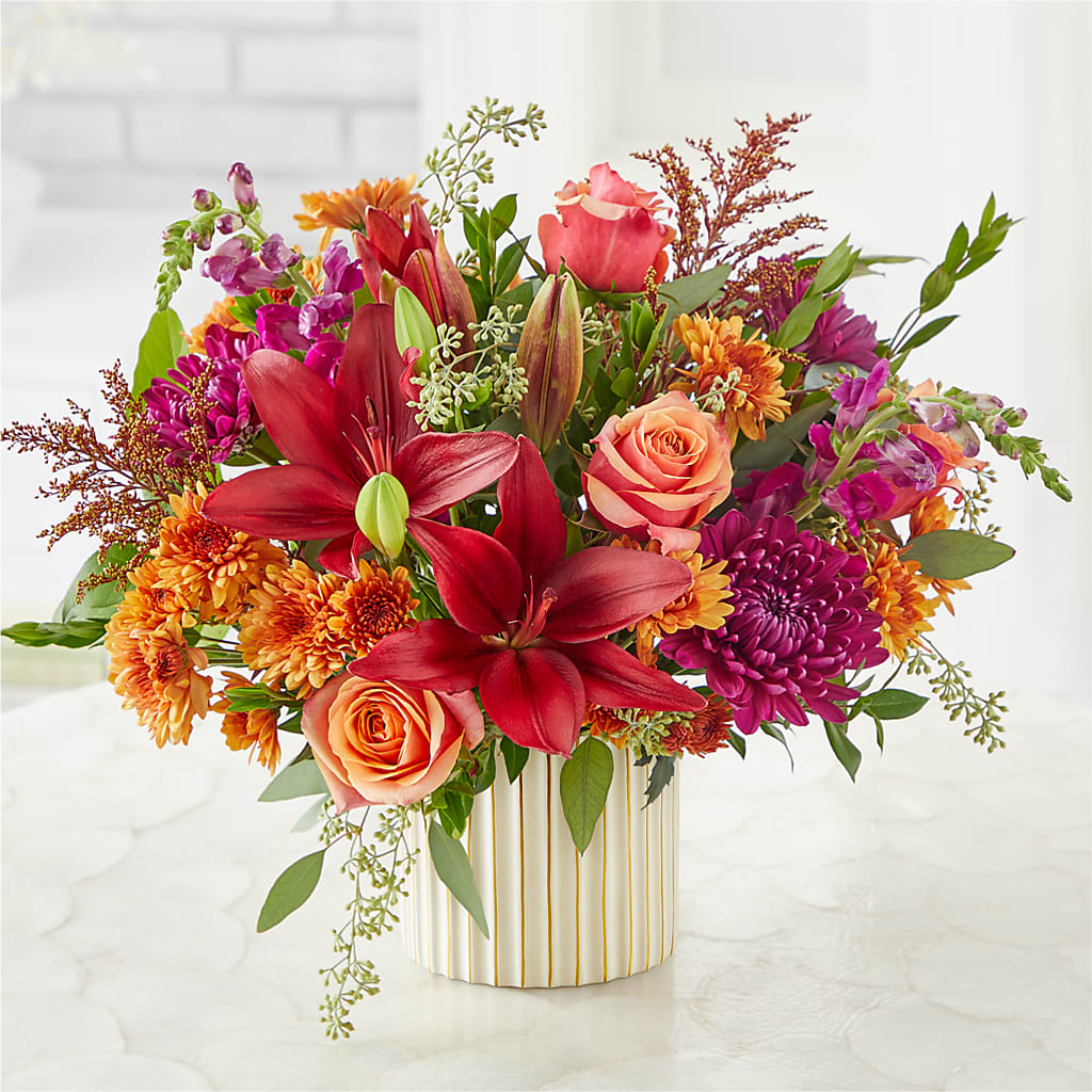 Burgundy Landscape Bouquet –  Downtown Florist And Tea, Doerun GA