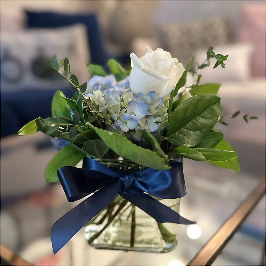 Sky Blue Delight Bouquet –  Downtown Florist And Tea, Doerun GA