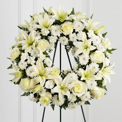 Treasured Tribute Wreath –  Downtown Florist And Tea, Doerun GA