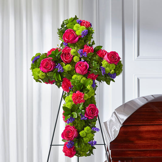 Tribute Rose Floral Cross –  Downtown Florist And Tea, Doerun GA