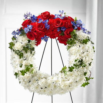 Patriotic Passion Wreath –  Downtown Florist And Tea, Doerun GA