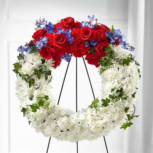 Patriotic Passion Wreath –  Downtown Florist And Tea, Doerun GA