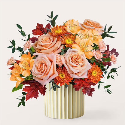 Spiced Latte Bouquet with Ivory Vase –  Downtown Florist And Tea, Doerun GA