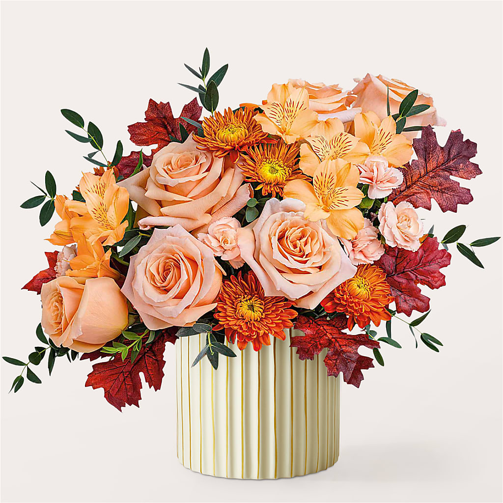 Spiced Latte Bouquet with Ivory Vase –  Downtown Florist And Tea, Doerun GA