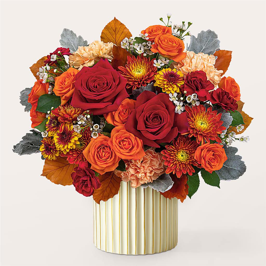 Merlot Bouquet with Ivory Vase –  Downtown Florist And Tea, Doerun GA
