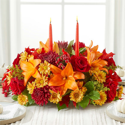 Autumn's Embrace Centerpiece –  Downtown Florist And Tea, Doerun GA