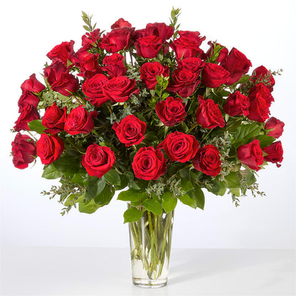 Forever Yours Fifty Stem Red Rose Bouquet –  Downtown Florist And Tea, Doerun GA